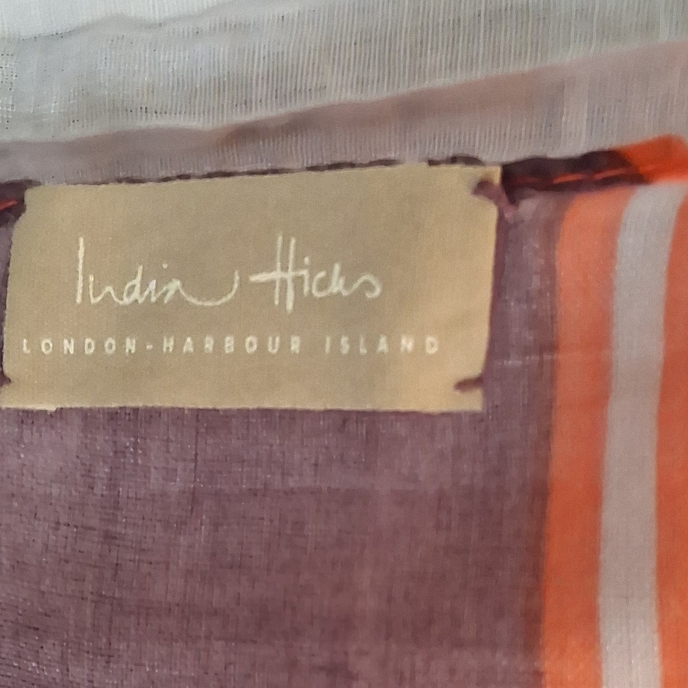 India Hicks Orange and Purple Scarf - Picture 2 of 5